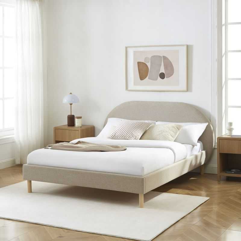 Lit NEBULA tissu grège 140190 sommier inclus