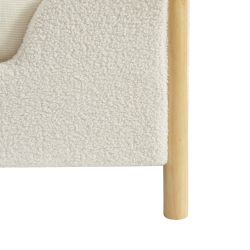 Lit enfant ARI tissu bouclette beige 90x190 sommier inclus