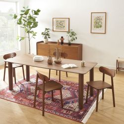Table à manger extensible PILAR rectangulaire placage noyer 180-240cm