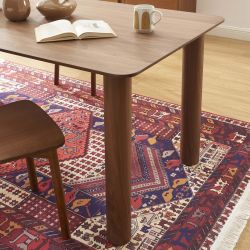 Table à manger extensible PILAR rectangulaire placage noyer 180-240cm