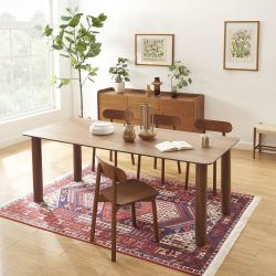 Table à manger extensible PILAR rectangulaire placage noyer 180-240cm