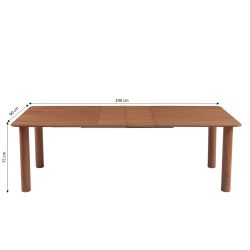 Table à manger extensible PILAR rectangulaire placage noyer 180-240cm