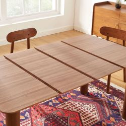 Table à manger extensible PILAR placage noyer 90-160cm