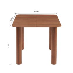 Table à manger extensible PILAR placage noyer 90-160cm