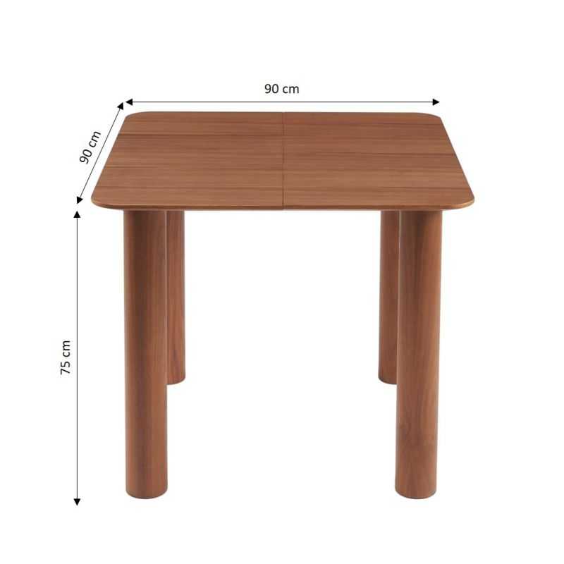 Table à manger extensible PILAR placage noyer 90-160cm