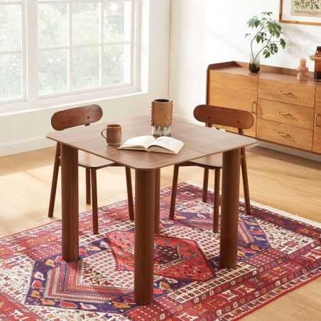 Table à manger extensible PILAR placage noyer 90-160cm