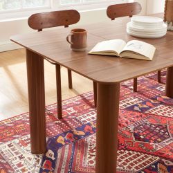 Table à manger extensible PILAR placage noyer 90-160cm