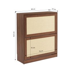 Meuble à chaussures HARIA effet noyer