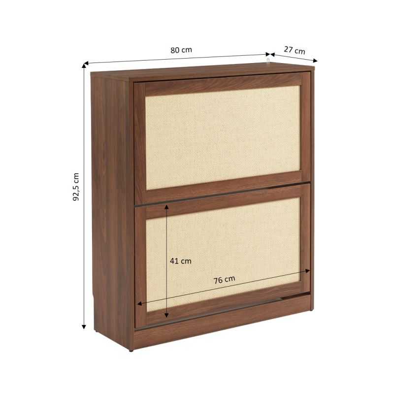 Meuble à chaussures HARIA effet noyer