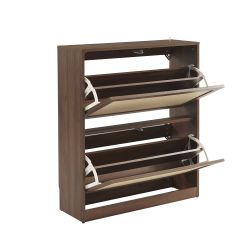 Meuble à chaussures HARIA effet noyer