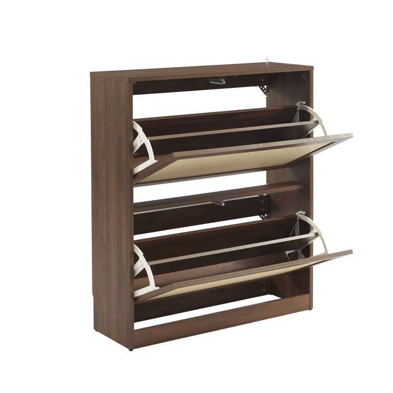 Meuble à chaussures HARIA effet noyer