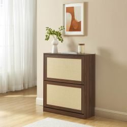 Meuble à chaussures HARIA effet noyer