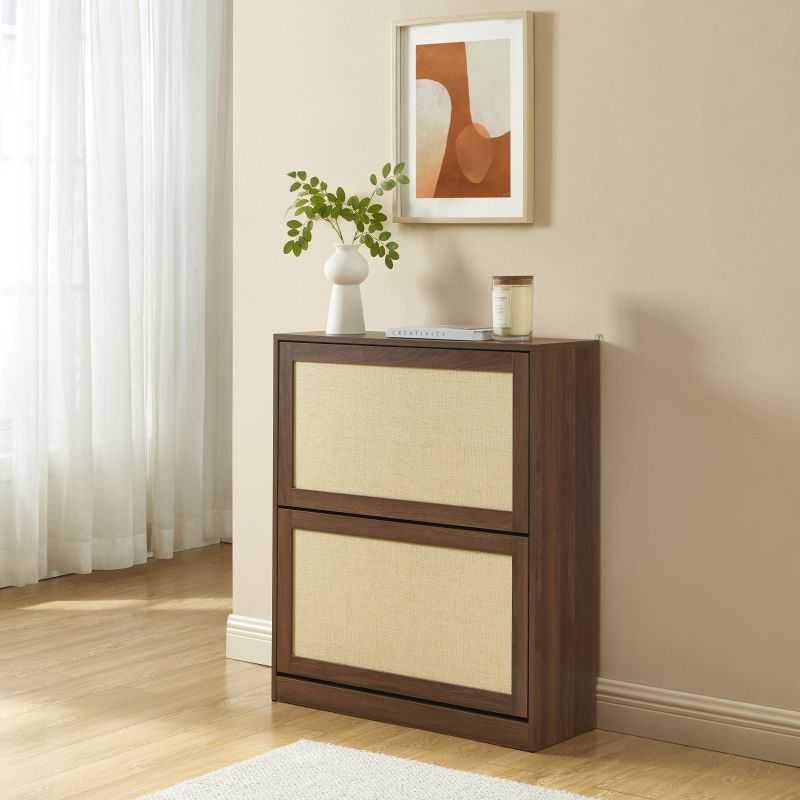 Meuble à chaussures HARIA effet noyer