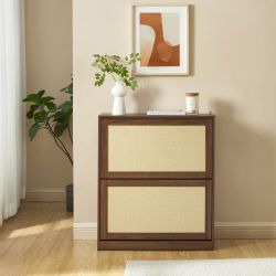 Meuble à chaussures HARIA effet noyer