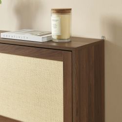 Meuble à chaussures HARIA effet noyer