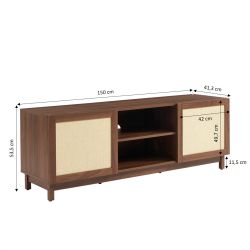 Meuble TV HARIA effet noyer