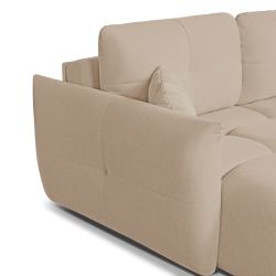 Canapé d'angle convertible et réversible COMO 4 places tissu chenille grège