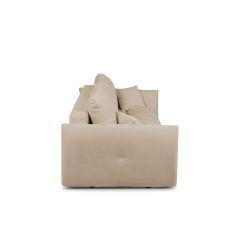Canapé droit convertible COMO 3 places tissu chenille grège