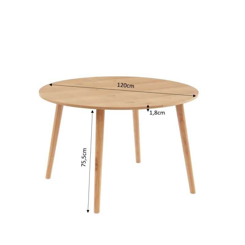 Table extensible ORACLE placage chêne 120 à 160cm
