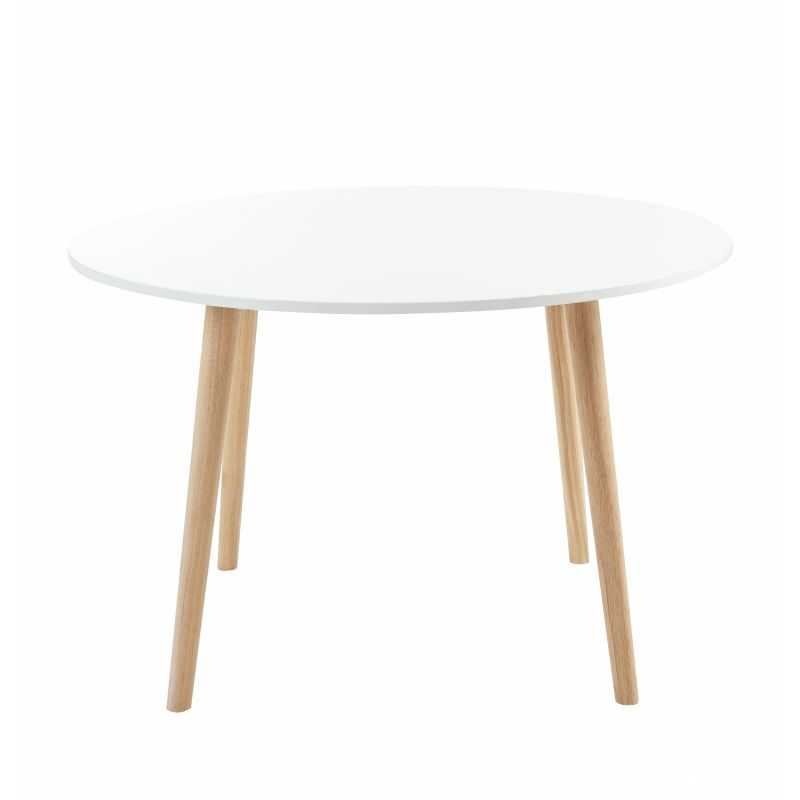 Table à manger ORATELLO laqué blanc mat 120cm