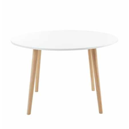 Table à manger ORATELLO laqué blanc mat 120cm