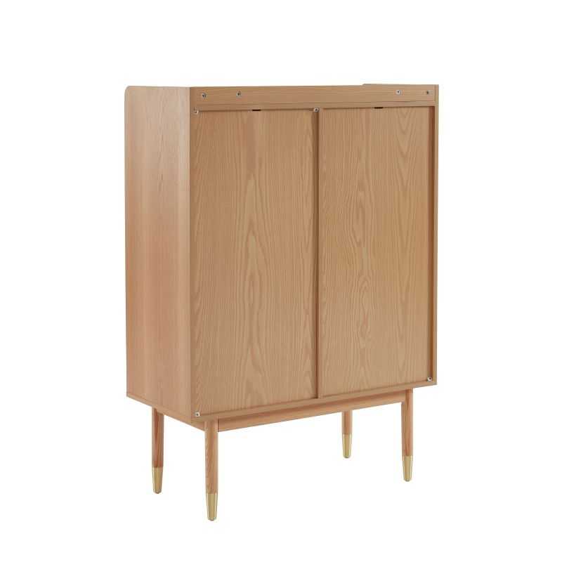 Buffet haut LEON placage chêne et cannage rotin 90cm