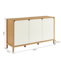 Buffet KILDA blanc effet chêne