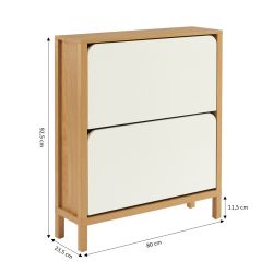 Meuble à chaussure KILDA blanc effet chêne