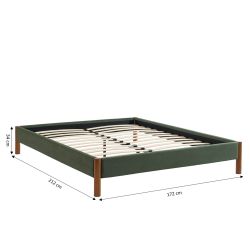 Lit BOWI tissu kaki 160200 sommier inclus