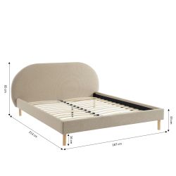 Lit NEBULA tissu grège 160200 sommier inclus