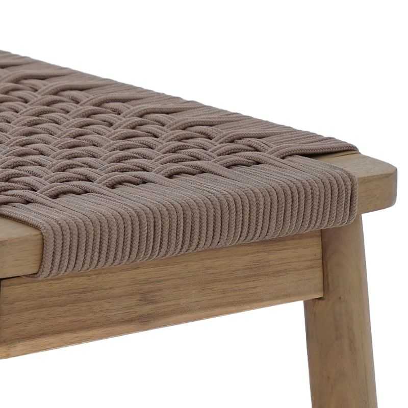 Banc TAVAO en corde marron clair