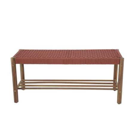 Banc TONGO en corde terracotta