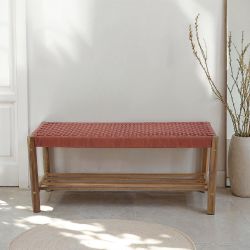 Banc TONGO en corde terracotta