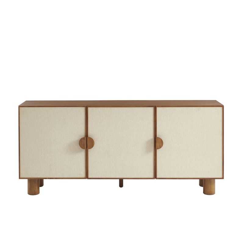 Buffet GASTON 3 portes placage frêne cannage 170cm