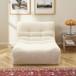 Chauffeuse JANIS modulable 1 place tissu chenille écru