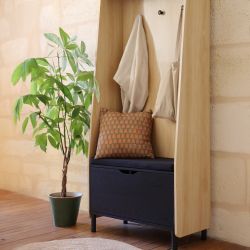 Vestiaire JAPENDI effet chêne et gris anthracite h185cm