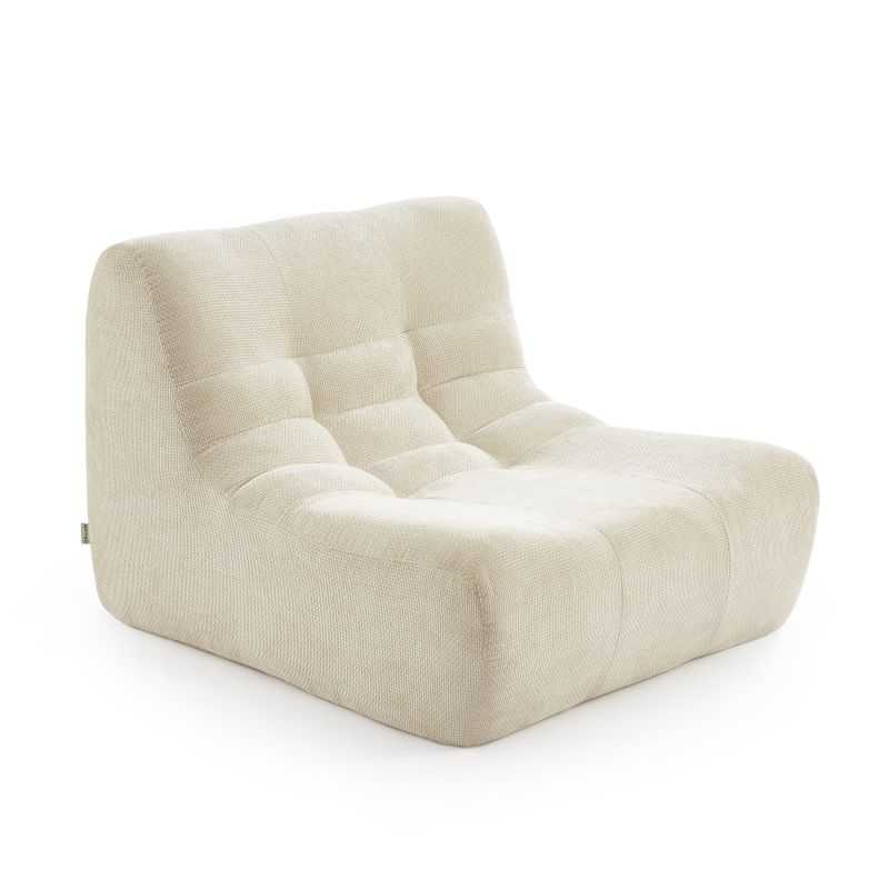 Chauffeuse JANIS modulable 1 place tissu chenille écru