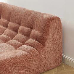 Banquette JANIS modulable 2 places tissu chenille terracotta