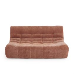 Banquette JANIS modulable 2 places tissu chenille terracotta