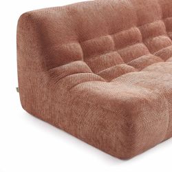 Banquette JANIS modulable 2 places tissu chenille terracotta