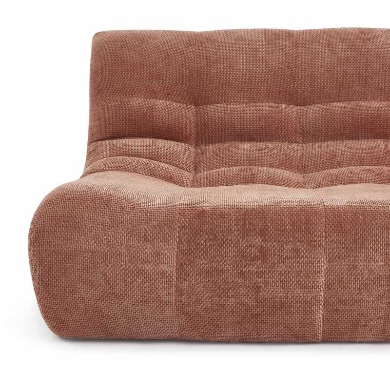 Banquette JANIS modulable 2 places tissu chenille terracotta