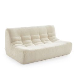 Banquette JANIS modulable 2 places tissu chenille écru