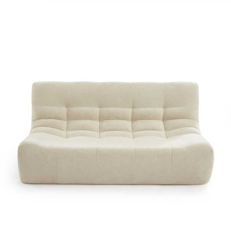 Banquette JANIS modulable 2 places tissu chenille écru