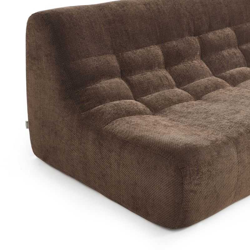 Banquette JANIS modulable 2 places tissu chenille marron