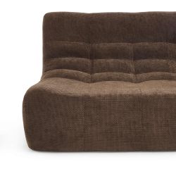 Banquette JANIS modulable 2 places tissu chenille marron