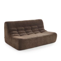 Banquette JANIS modulable 2 places tissu chenille marron