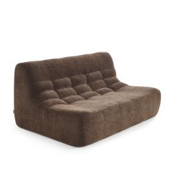 Banquette JANIS modulable 2 places tissu chenille marron