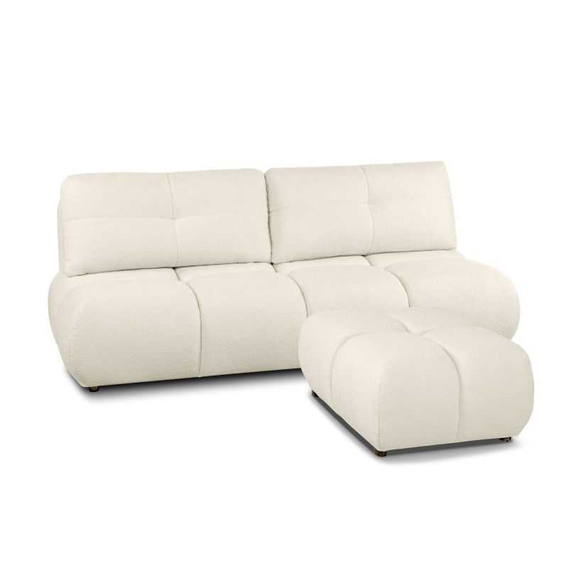 Pouf TASCA tissu bouclette grège