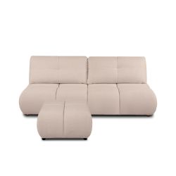 Pouf TASCA tissu bouclette taupe