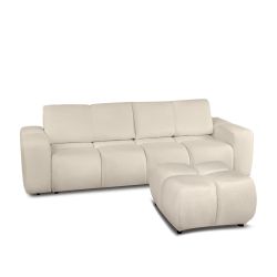 Pouf SORELLA tissu chenille grège